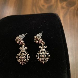 Premier Designs silvertone filigree little pierced post and dangle earrings
